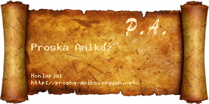 Proska Anikó névjegykártya